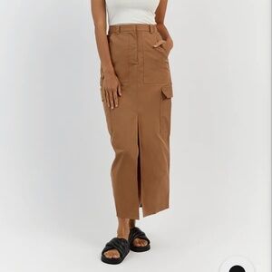 DISSH Ruby Tan Cargo Midi Skirt